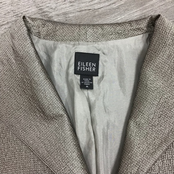Eileen Fisher Hammered Silk Satin Blazer Jacket - Picture 6 of 6